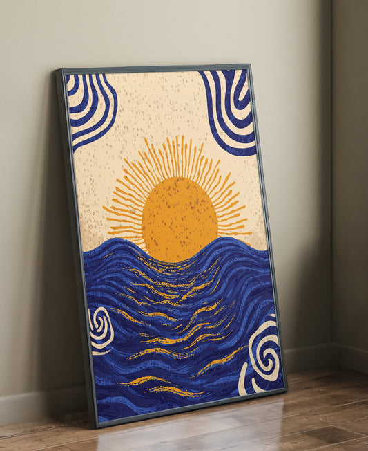 Sun Wave Horizon wall art print - The Carpenator Lab