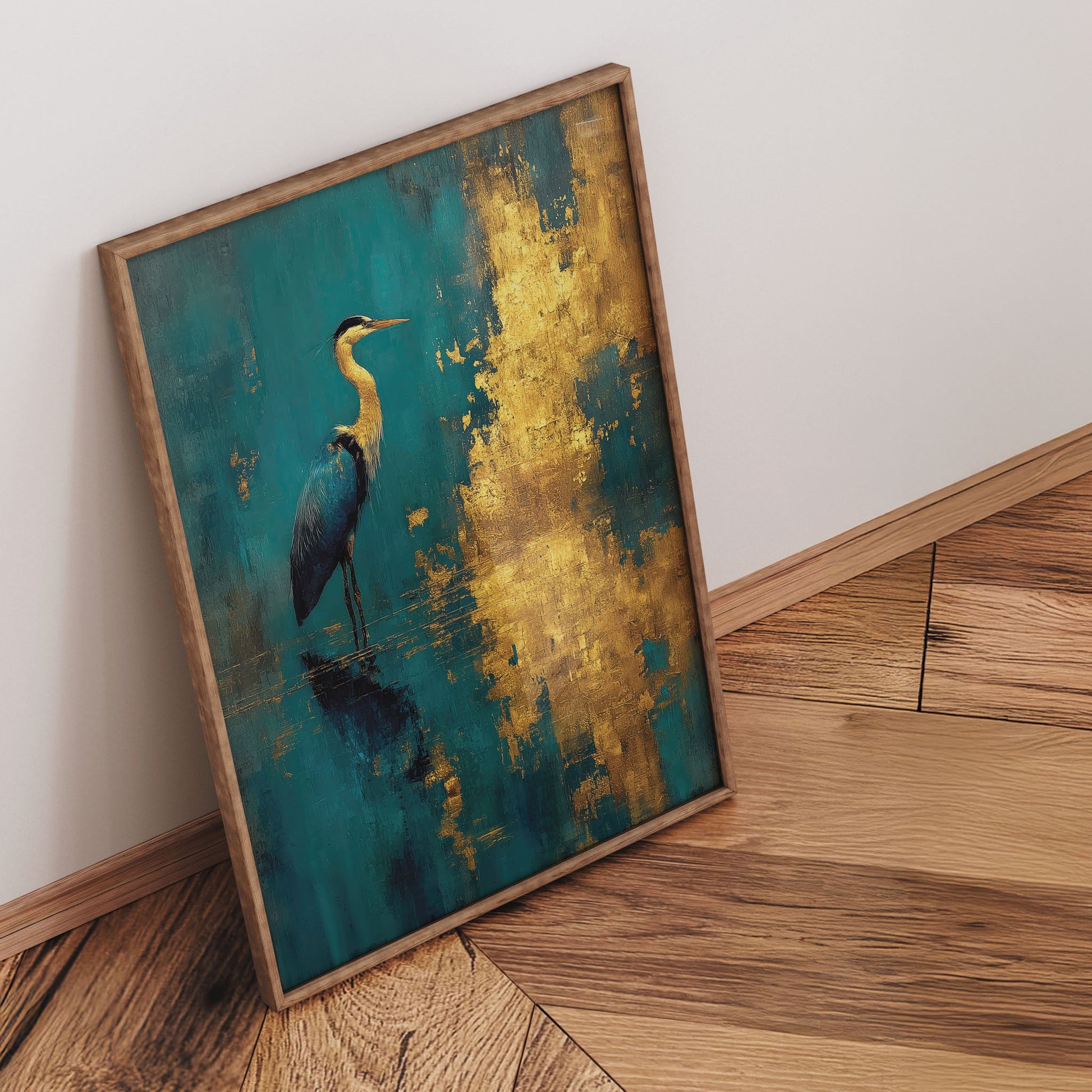 Turquoise Estuary wall art print interior mockup