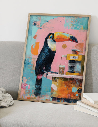 Boho Toucan Coffee wall art print - The Carpenator Lab