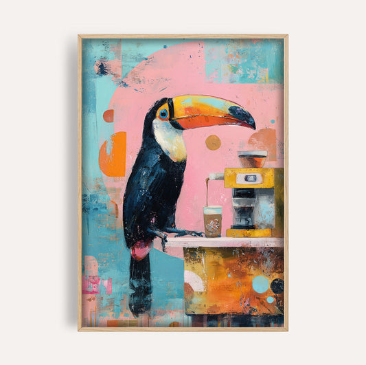 Boho Toucan Coffee wall art print - The Carpenator Lab