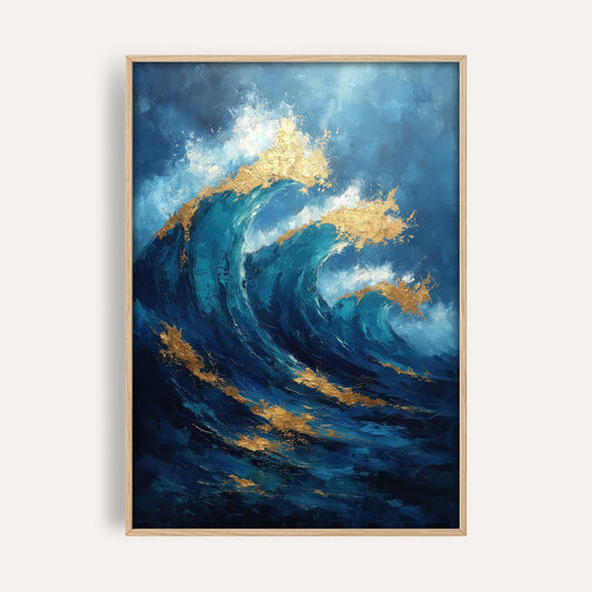 Midnight Wave coastal seascape wall art print front-facing mockup
