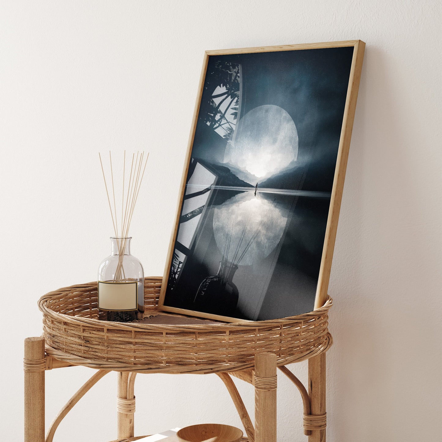 Moonlit Eclipse wall art print interior mockup