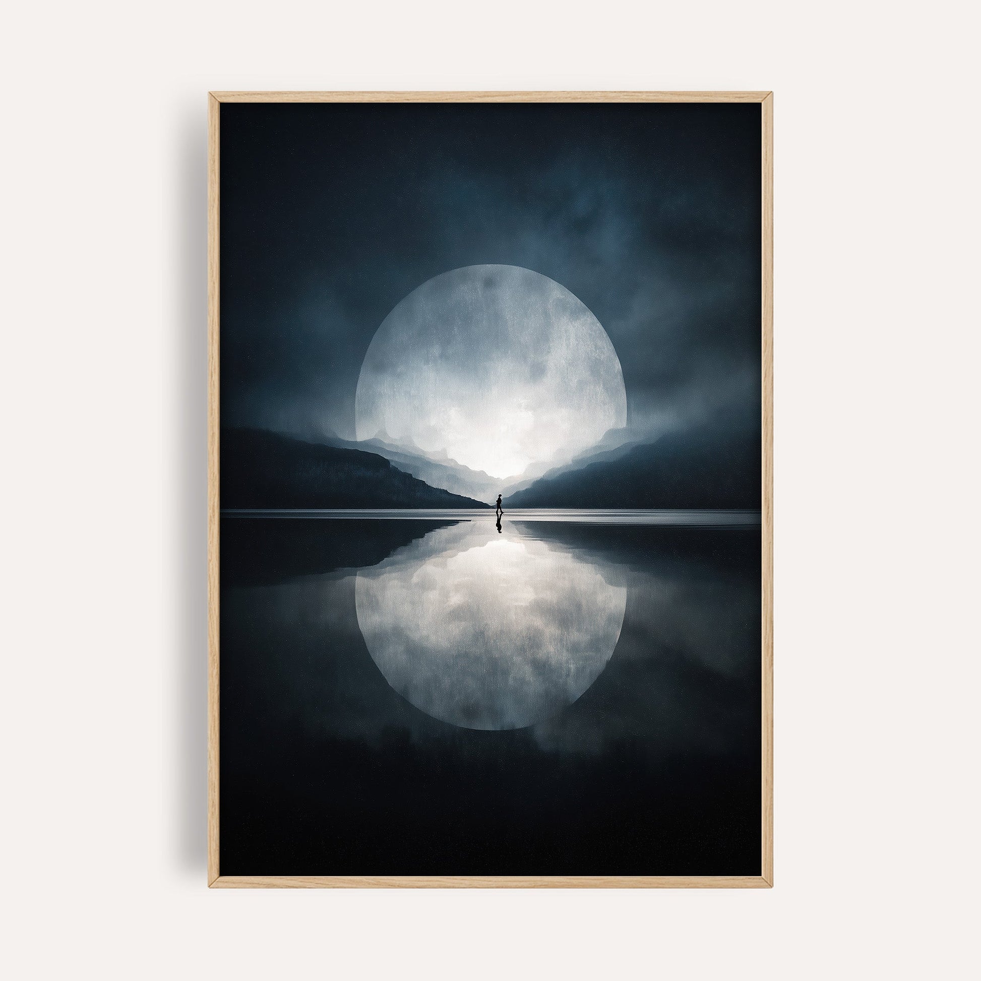 Moonlit Eclipse wall art print front-facing mockup