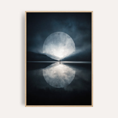 Moonlit Eclipse wall art print front-facing mockup