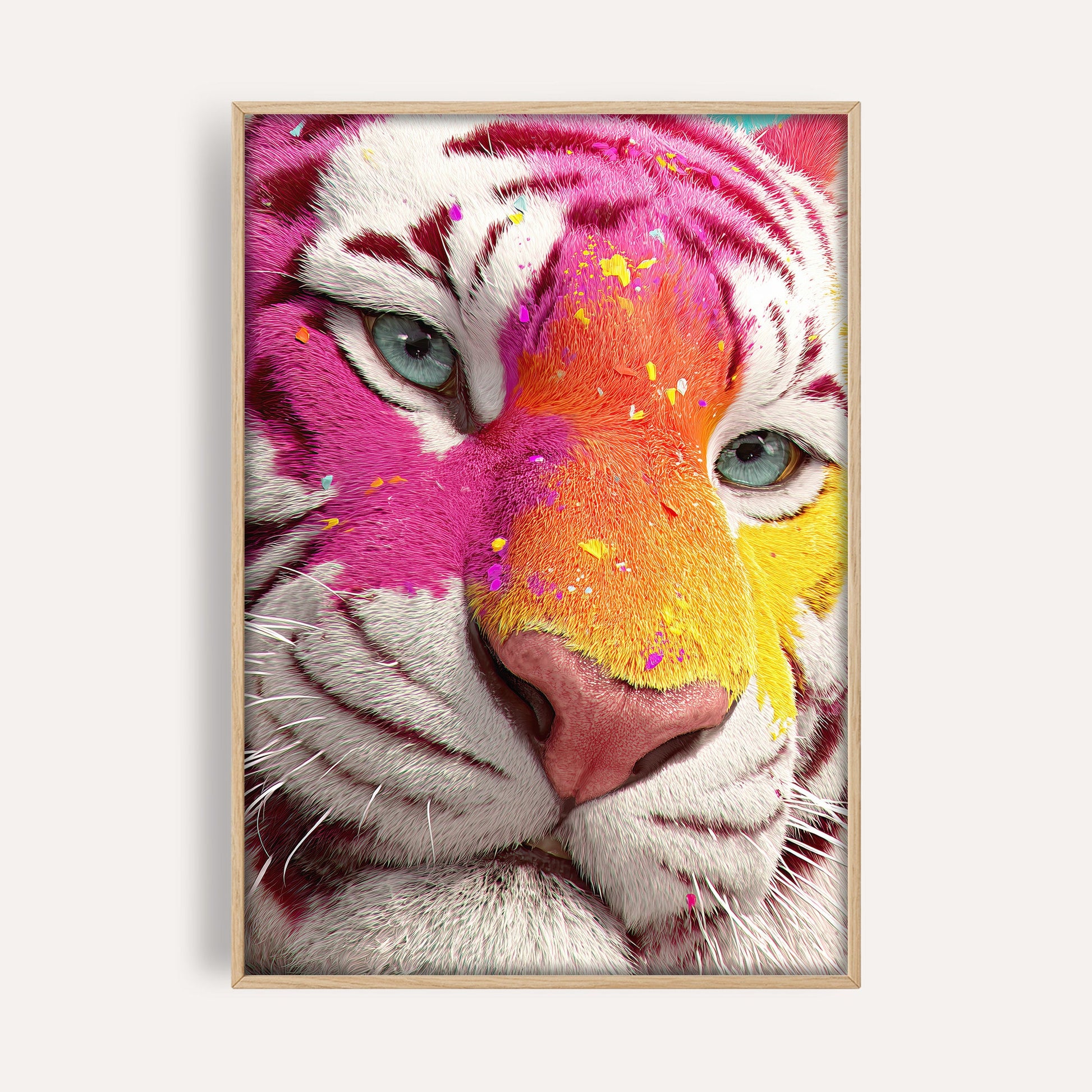 Tiger Sunset wall art print front-facing mockup