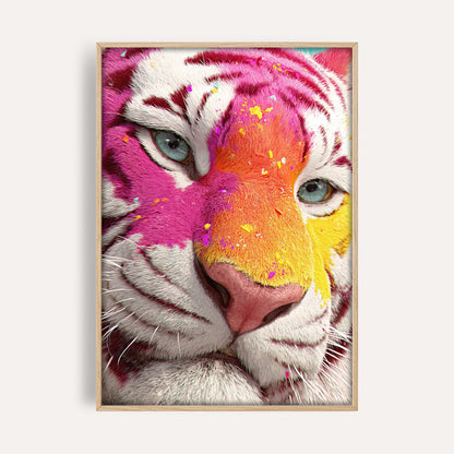 Tiger Sunset wall art print front-facing mockup