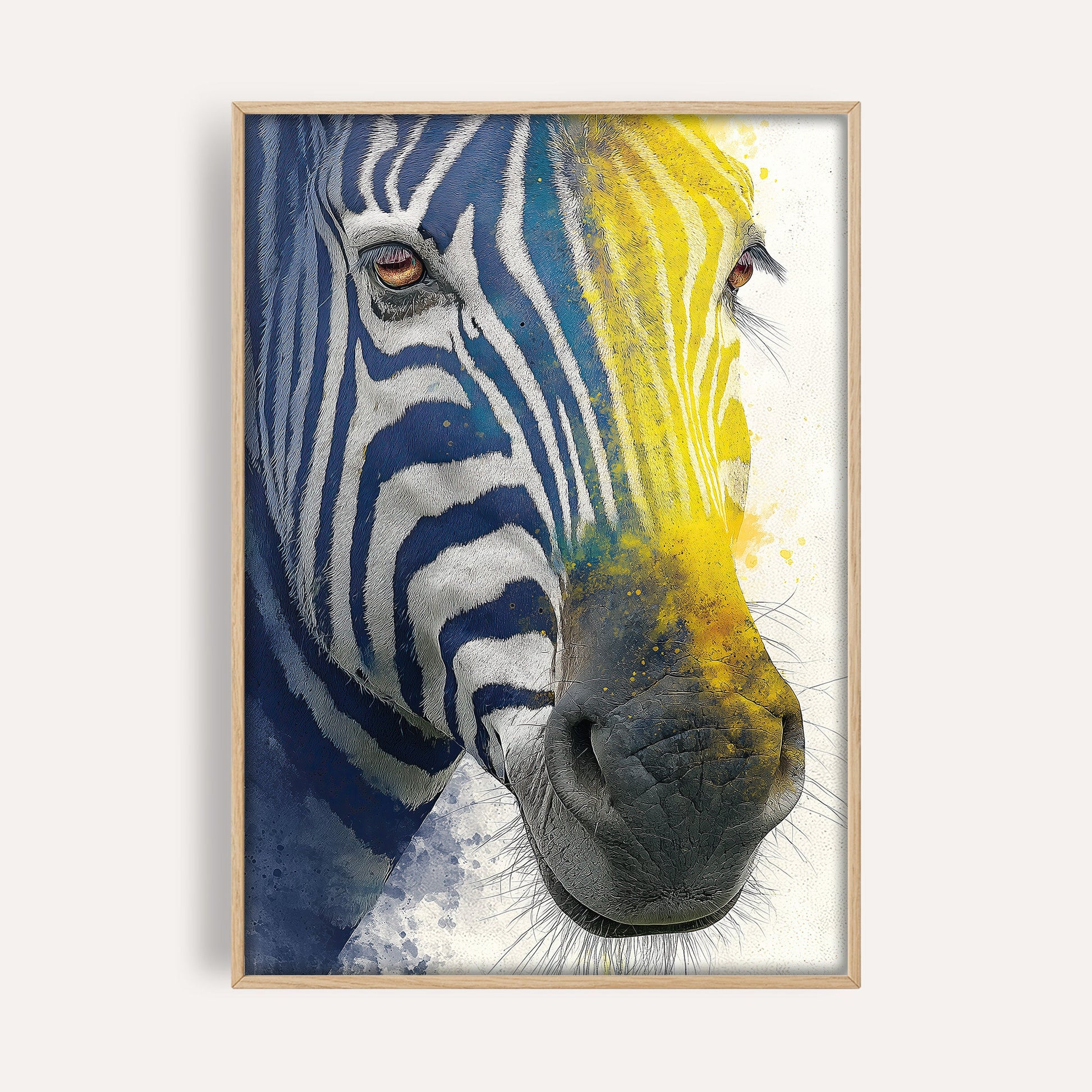 Coastal Zebra Study wall art print front-facing mockup