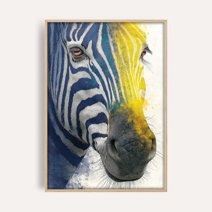 Coastal Zebra Study wall art print front-facing mockup