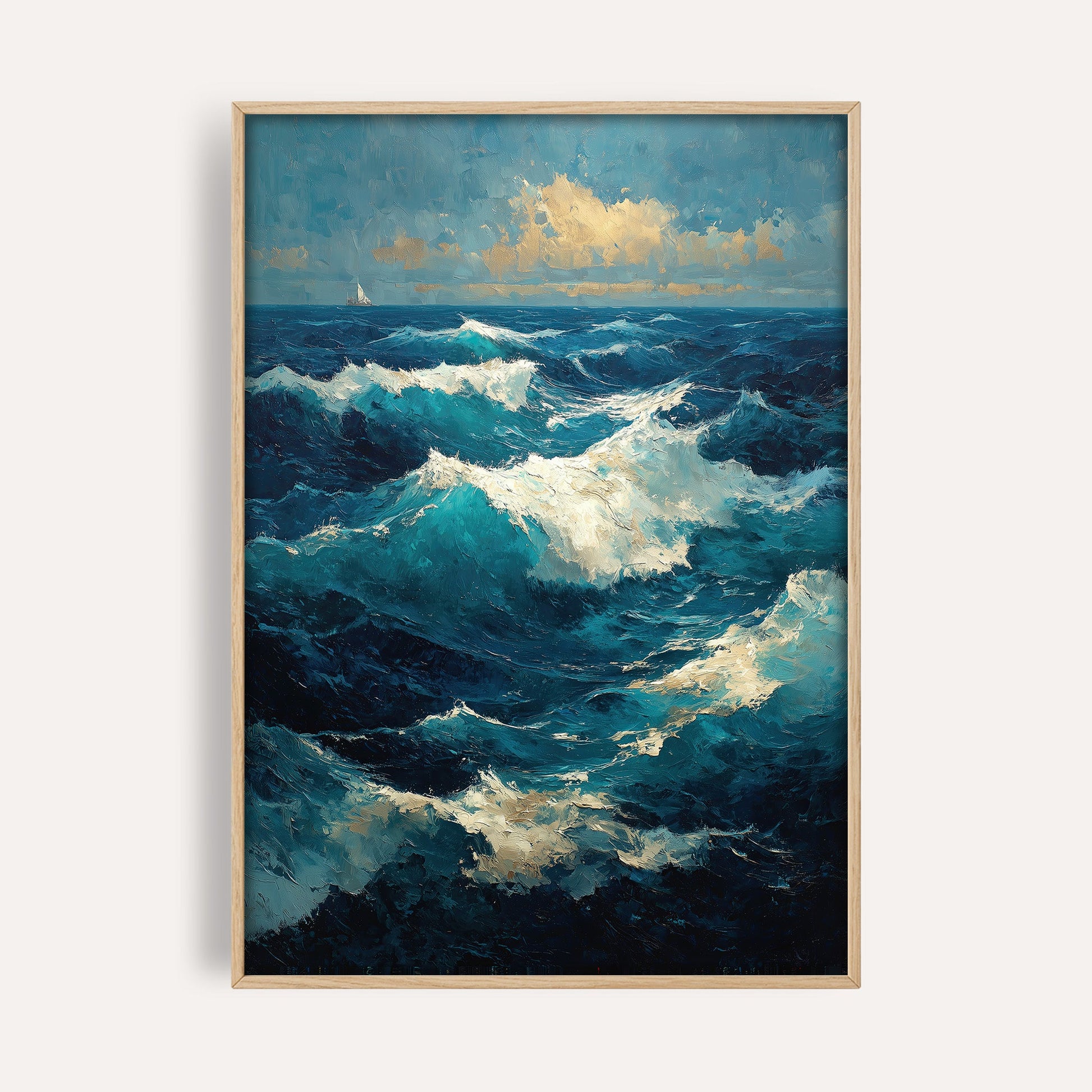 Storm Tide coastal seascape wall art print front-facing mockup
